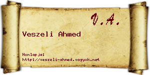 Veszeli Ahmed névjegykártya